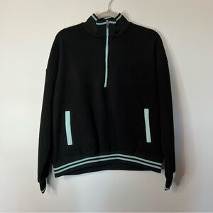 Women’s new Zella black fleece half zip pullover sweater size medium M